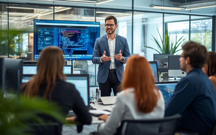 Inhouse IT-Schulung mit Trainer und Team